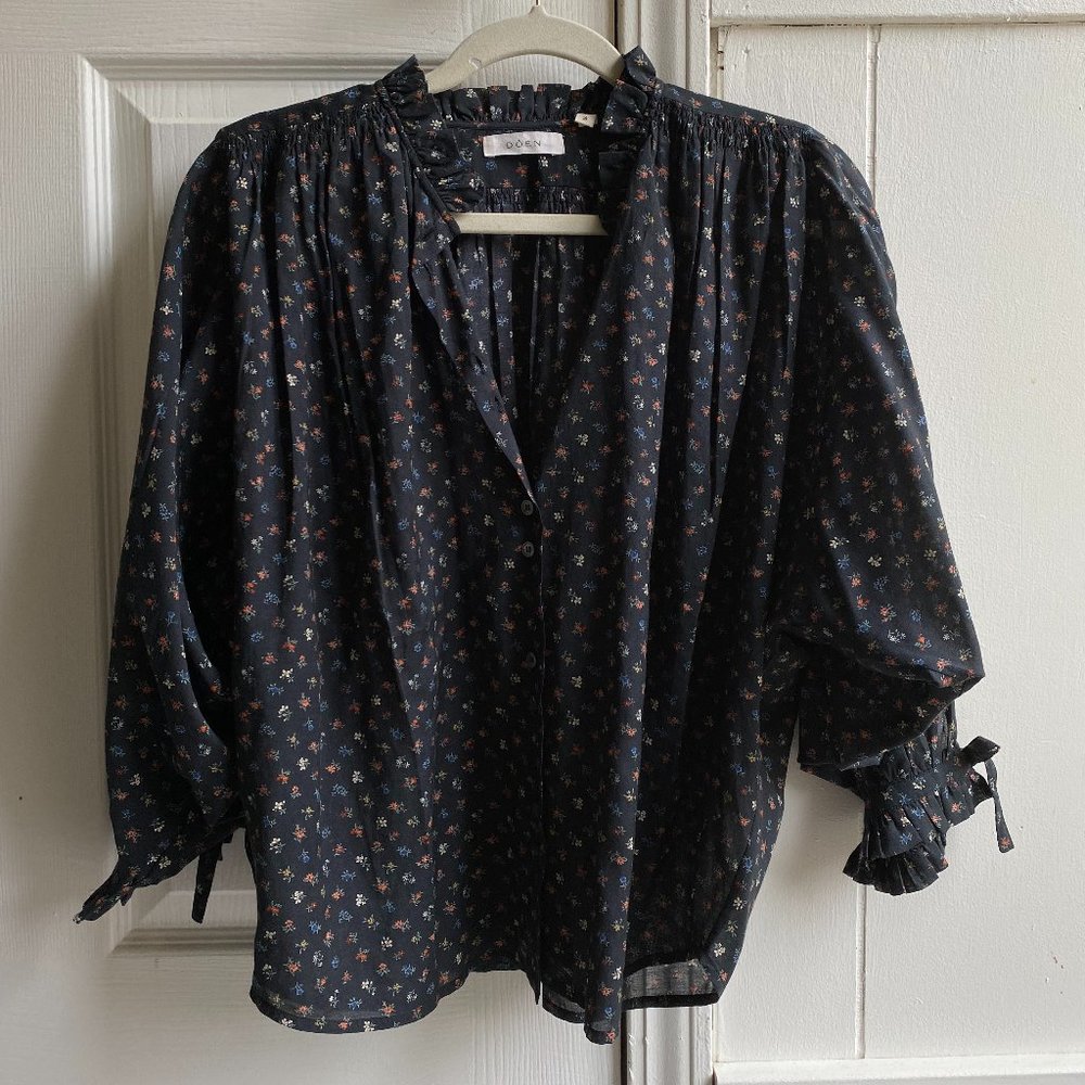 Doen Rose Top, Black Parc Monceau, size S